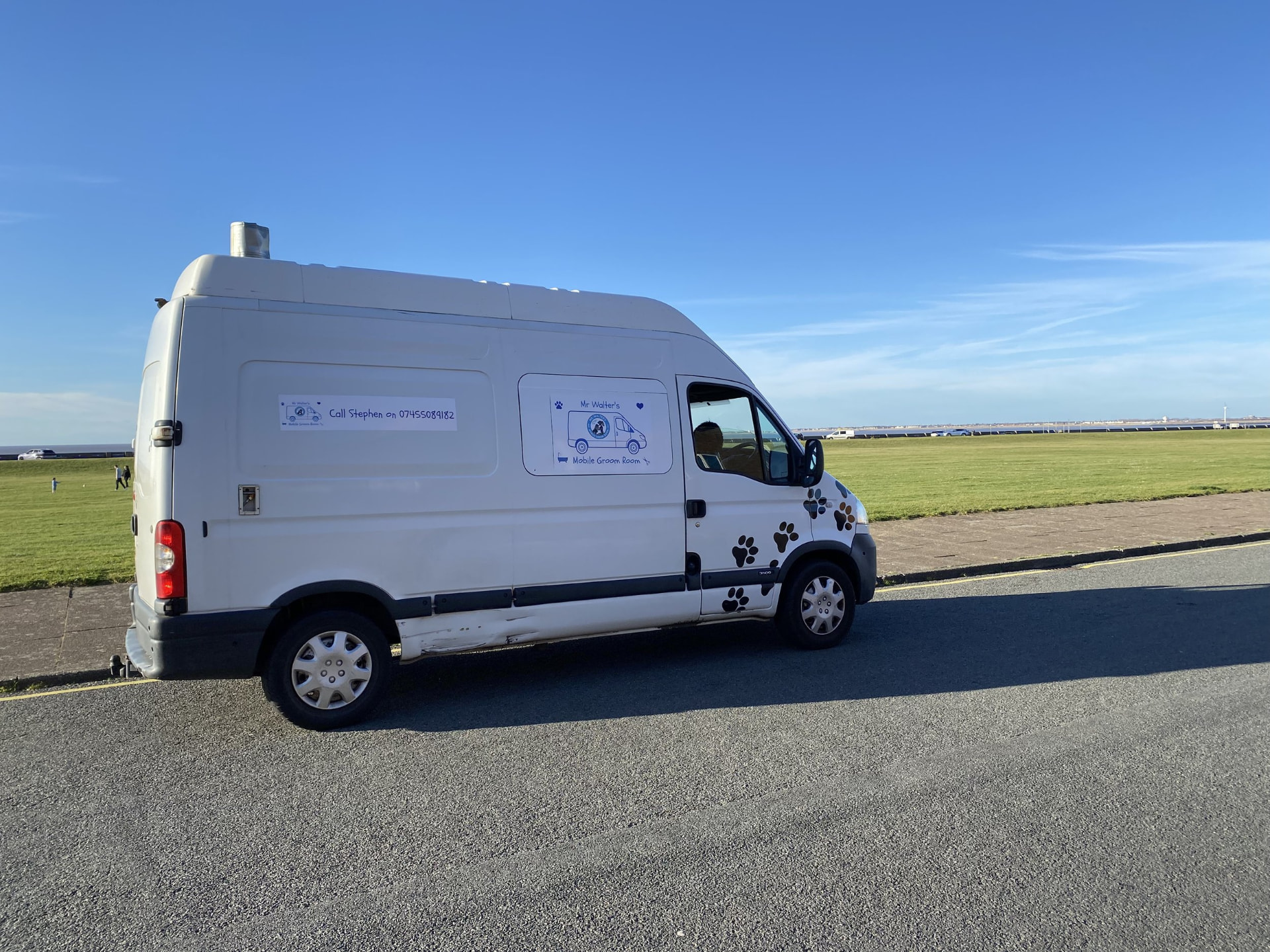 Mr Walter's mobile grooming van on Wirral
